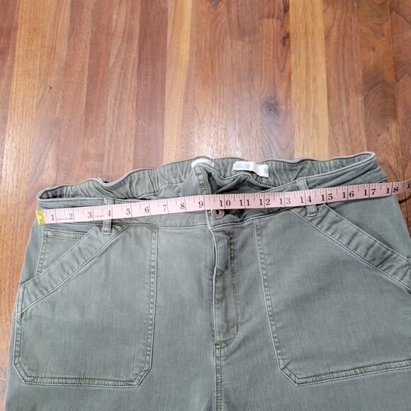 J. Jill Denim High Rise Crop Straight Leg Green Pants Size 18 - Picture 11 of 11